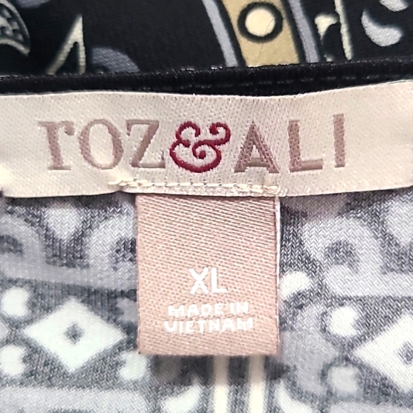 Roz & Ali Black & Cream Patterned Jersey Tunic, Size XL - Picture 7 of 8